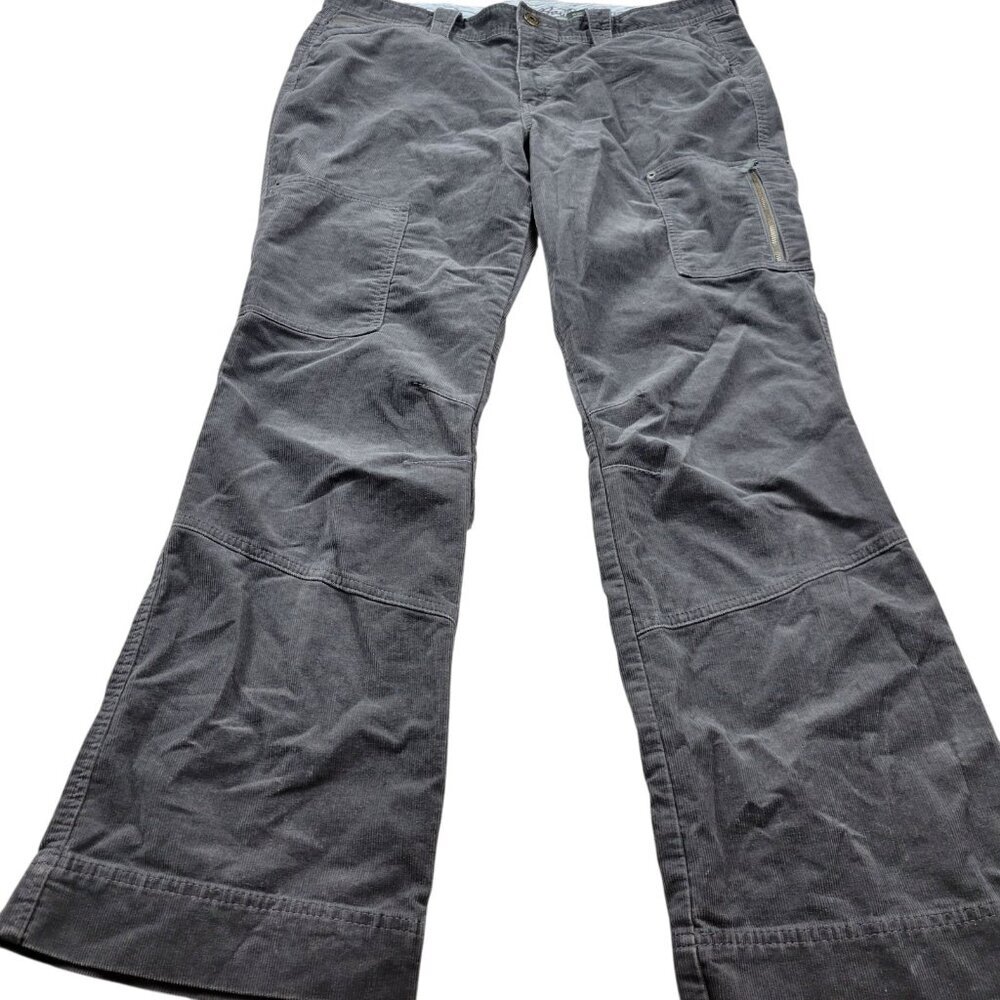 Eddie Bauer Pants Womens 16 Gray Corduroy Cargo Utility Outdoors Hiking